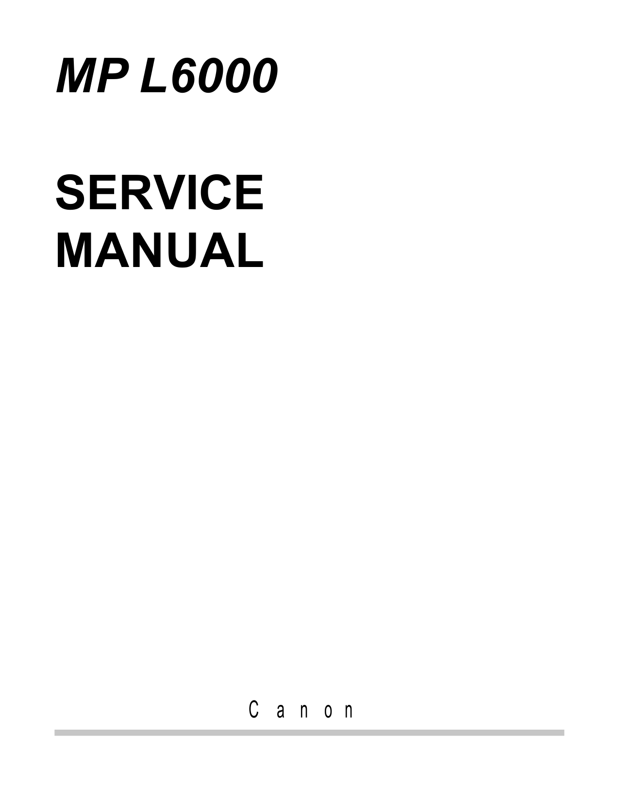 Canon MultiPASS MP-L6000 Service Manual-1